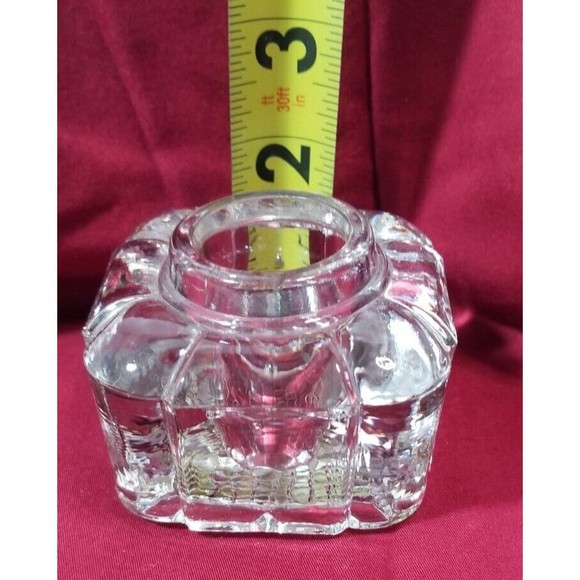 Vintage Early American Crystal Glass Block Ink Well Art Deco Bevel Cut - Picture 5 of 5